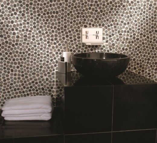 Flores frosted glass pebble mosaics by Original Style are a new take on traditional mosaics.From originalstyle.com