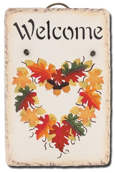 Charming autumn slate.  Wonderful idea for a hostess gift!