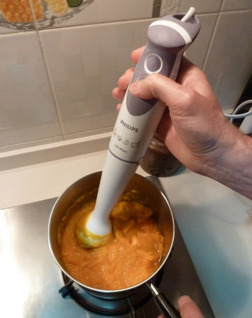 use a stick blender to make soup