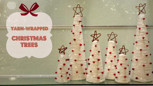 Yarn Wrapped Christmas Trees