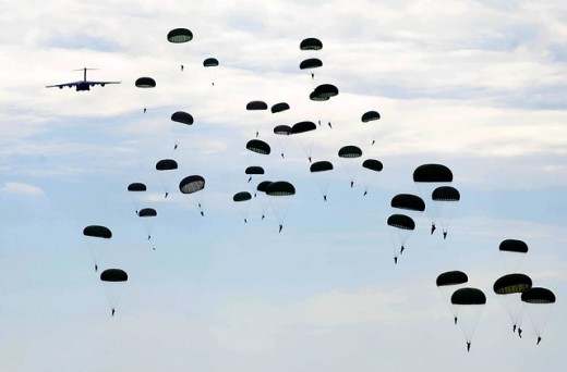 Parachuting in Fayetteville, North Carolina.