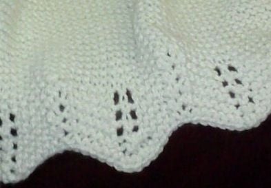 Close-up of the Afghan Border Replacing Stockinette Stitch with Garter