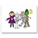 Halloween Monsters card and stickers available at Zazzle.com