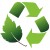Earth Day clip art -- green recycle symbol with leaf