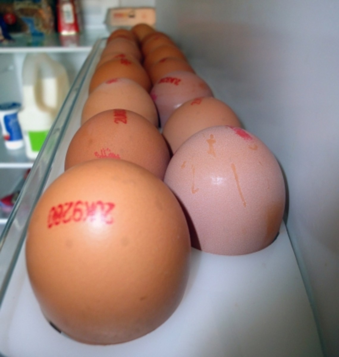 Bespoke fridge egg rack complete and in use