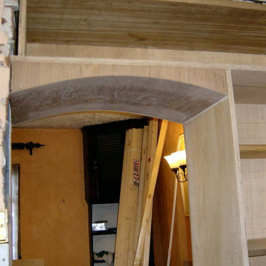 Initial construction of the built in larder from pine and plywood