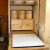 Larder bread bin with flap and shelving for tea, coffee and sugar caddies, plates and stored food