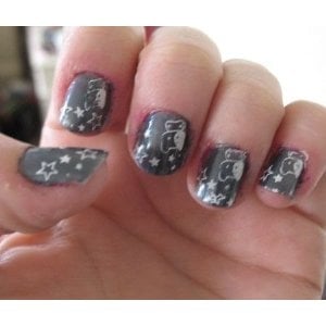 Star And Hello Kitty Nail Stamp Design