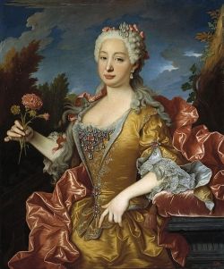 Queen Barbara of Portugal (1711-1758)  Painting by Jean Ranc c. 1729