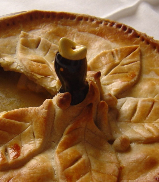 My pie with my blackbird pie bird in the middle.
