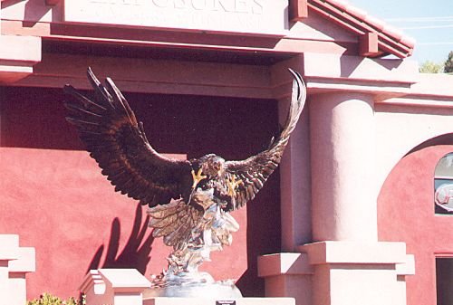 Another sculptor, evidently also a local resident, does eagles. There are a few of these scattered around, too.