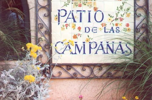 Spanish style decoration of a sign.