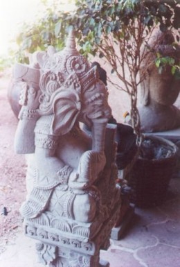Ganesha, Indian elephant god sculpture.