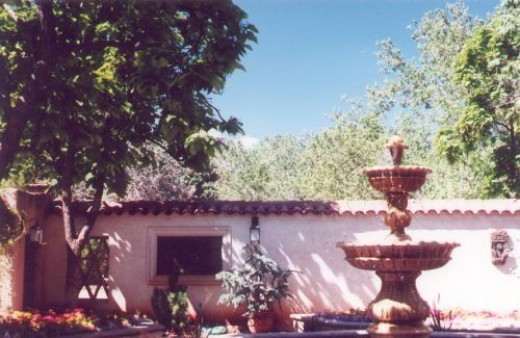Another view of the patio fountain.