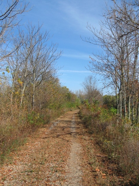 The north end of the southern (12.7 mile) section of the Nickel Plate trail. This is where the pavement ends, on the southwestern edge of Peru.