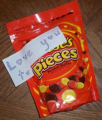 Apply Label to Bag of Reeses Pieces