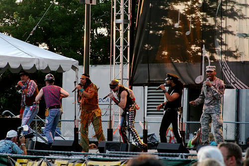 A Village People tribute band performing during Hot August Nights