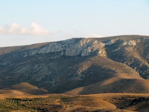 Crete mountains during evening.