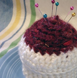 Crocheted Cupcake Pincushion