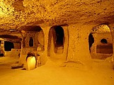 This underground city in Cappadocia, Turkey has long finger-like stone formations with turns and eight-level warren traps descending 200ft down.