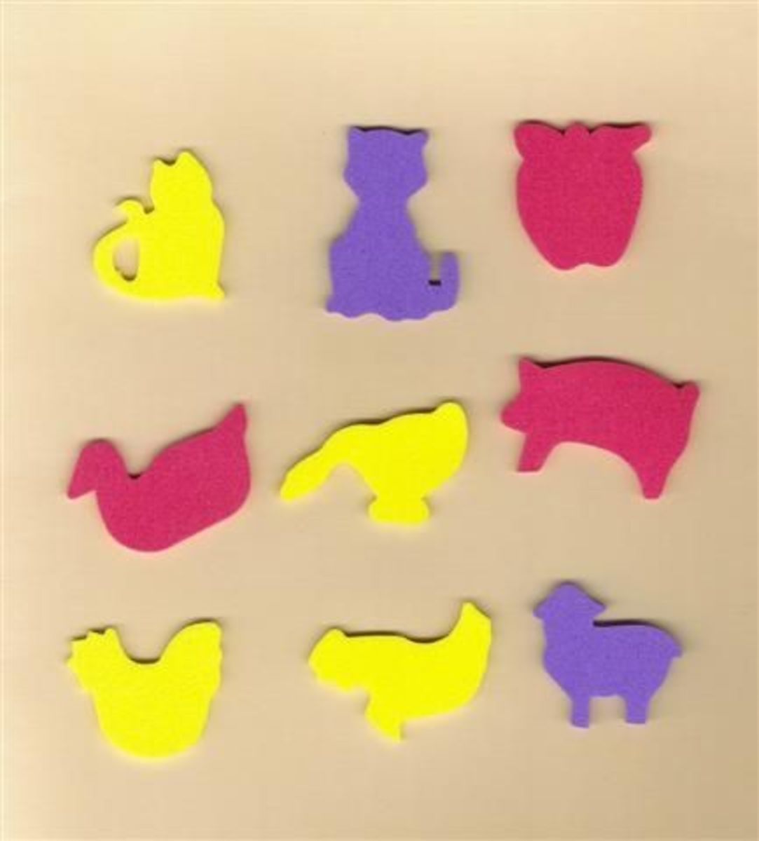 These inexpensive precut foam shapes come in kits and packs.