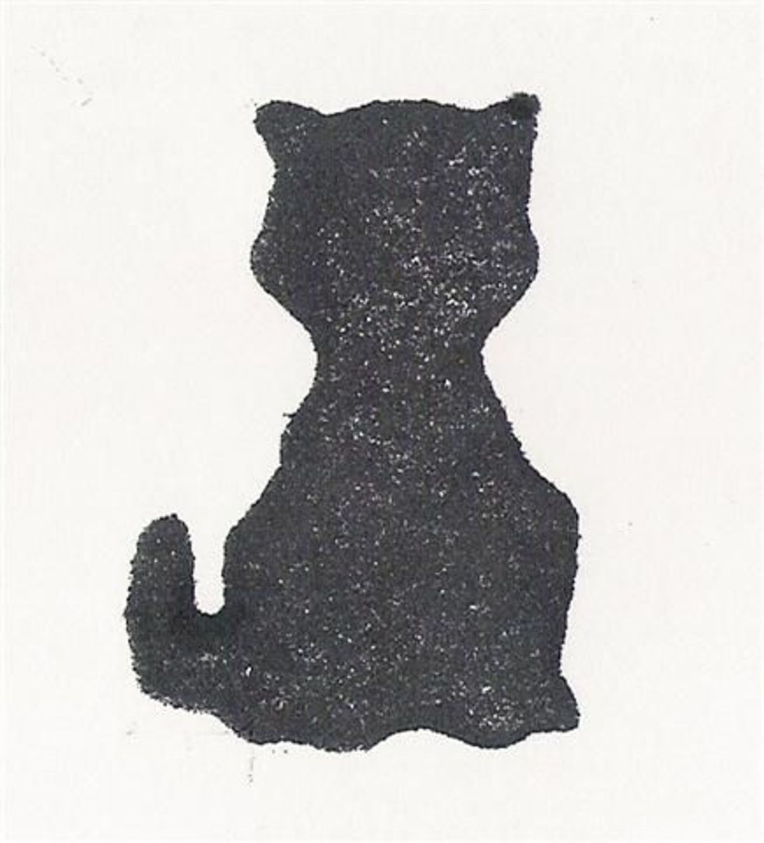 Here's the little cat stamped in black.