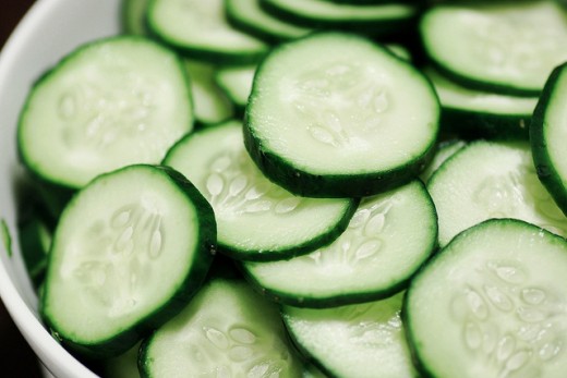 Photo of cucumber slices by Stacy