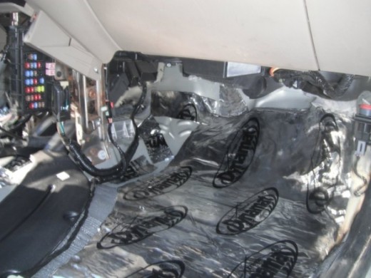 Firewall area passenger side with 1st layer (Dynamat Extreme)