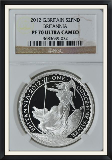 Great Britain 2012 Silver 2 Pounds Britannia NGC Proof-70 Ultra Cameo