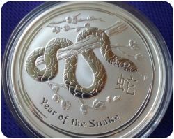 2013 Australia Perth Mint Lunar Snake Silver Coin