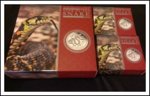 2013 Perth Mint Lunar Snake Proof Outer Boxes