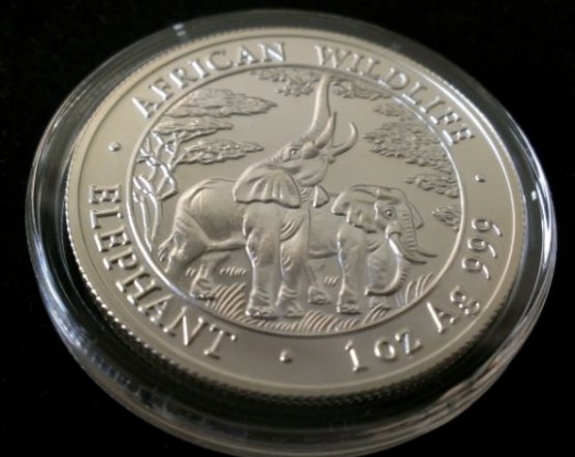 2003 Silver Zambia Elephant Coin Bullion