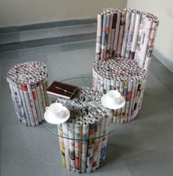 Newspaper Furniture Art