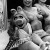 Miss Piggy with synchronized swimmers on set of The Great Muppet Caper. Miss Piggy with synchronized swimmers on set of The Great Muppet Caper.