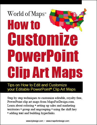 Step by Step techniques for editing MapsforDesign PowerPoint, Royalty Free Clip Art Maps