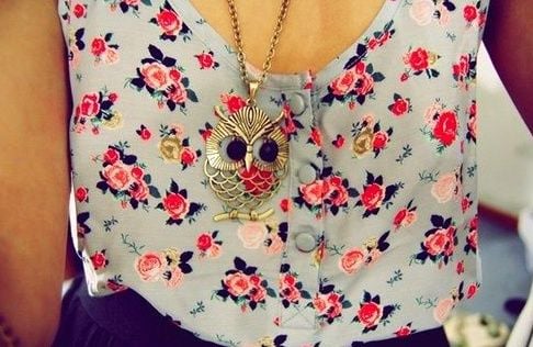 vintage owl necklace