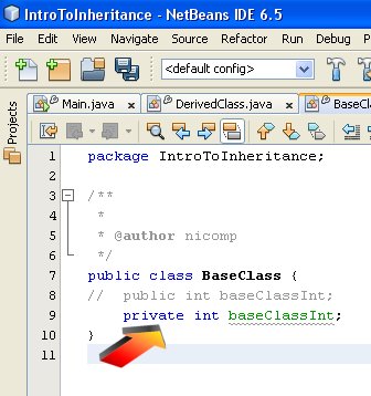 Figure 04 - Hide the variable in the Base Class by declaring it private. Figure 04 - Hide the variable in the Base Class by declaring it private.