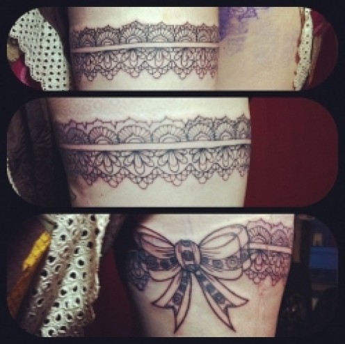 Thigh Garter Tattoos for Girls Thigh Garter Tattoos for Girls