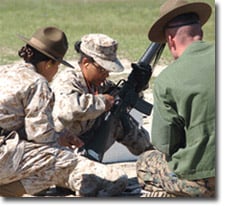 Marine Recruits Getting to know their weapon - the M16A2/A4