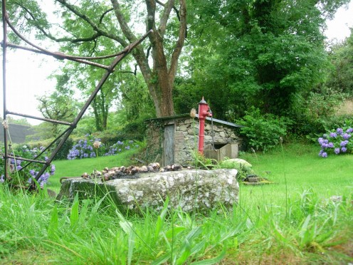 Stone pump house at the well