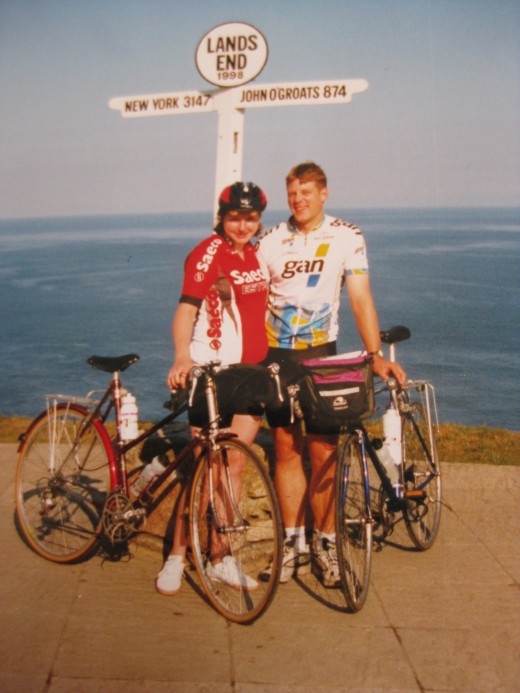 Setting off from Land's End, full of hope optimism and clean clothes... Only 1000 miles to go!