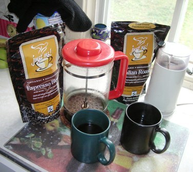 Bob Ewing, french press with coffee
