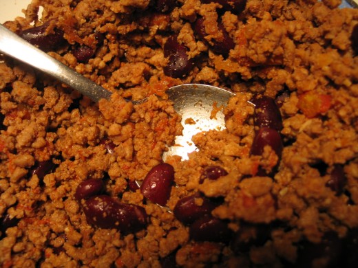 Adding beans to your taco meat will bulk up your meal and add fiber and texture as well. Plus, beans are filling and tasty.