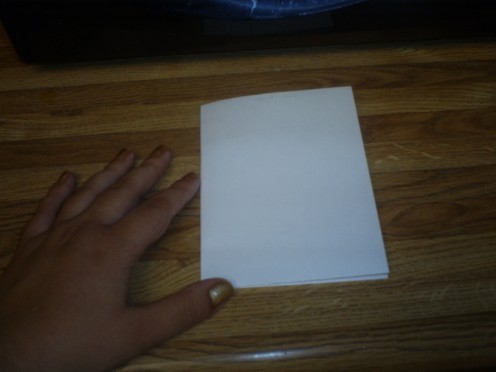 Here I have folded the paper into a quarter section.