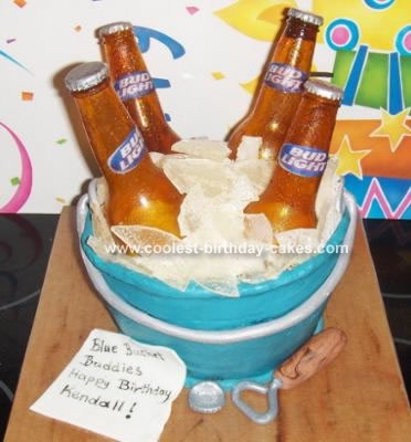 Clever use of corn syrup &amp; cake... from http://www.coolest-birthday-cakes.com/coolest-beer-bottle-cake-27.html