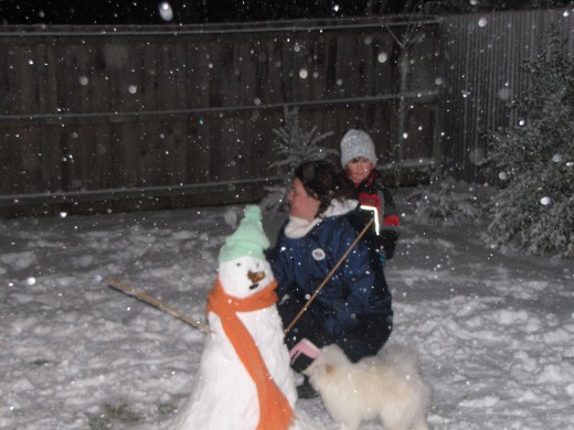 Fluffy Enjoying the snow with Family