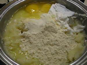 Add dry ingredients and eggs