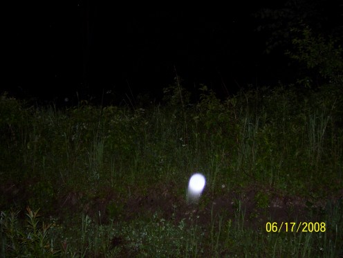 After analyzing this photo, rain, dust, moisture and bugs were ruled out. Note the upward movement of this orb.