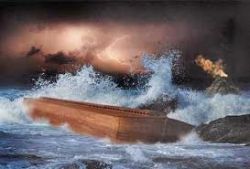 Noah navigating his ship