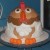 A chicken cake modeled after a really fantastic cake photo found online. Details are molded fondant. Made from 8" rounds. A chicken cake modeled after a really fantastic cake photo found online. Details are molded fondant. Made from 8" rounds.